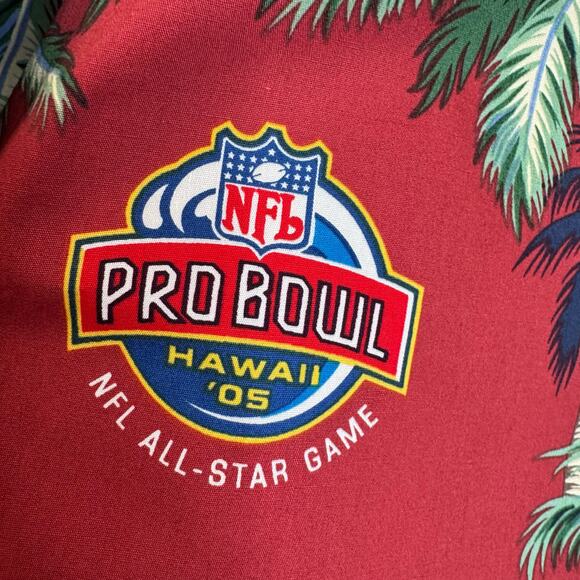 Reyn Spooner Pro Bowl 2005 Hawaiian Aloha Shirt Red Hawaii NFL Football XL - Picture 6 of 11